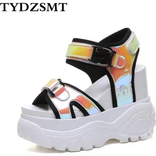 TYDZSMT Muffin Bottom Platform Sandals 2020 Female Chunky Super High Heel Student Increase Summer Beach Shoes Sandalias Mujer