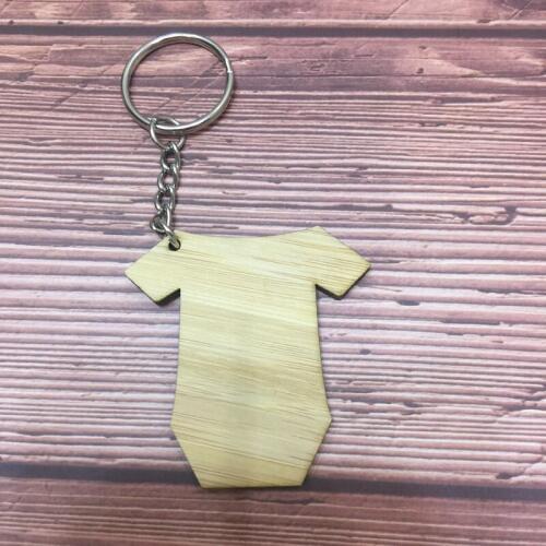 10pcs nayural bamboo Sportswear shape wooden bamboo blank wholesale wood keychain
