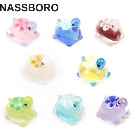 Fashion Large Hole 3D Turtle murano Glass Beads Charm Crystal Spacer Beads Lampwork Fit for Diy Bracelet Jewelry Gift European