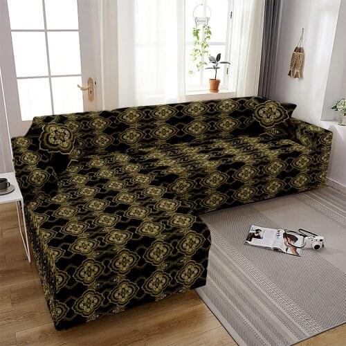 Floral Elastic Sofa Cover for Living Room Geometric Couch Cover Pets Corner L Shaped Chaise Longue Sofa Slipcover Universal Case