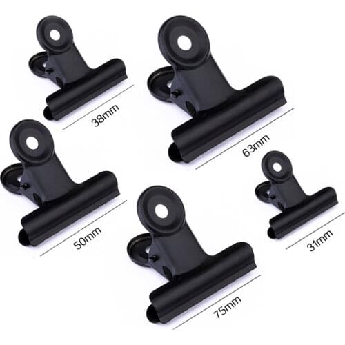 50pcs Black Metal Clips Stationery Office Supplies Household Paper Clips Fixing Small Book Clip Sketching Board Sketching Clips