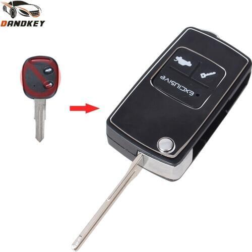 Dandkey Modified Flip Folding Keyless Fob 2 Button Key Shell For Chevrolet Epica Lova Spark Avoe Remote Car Key Case