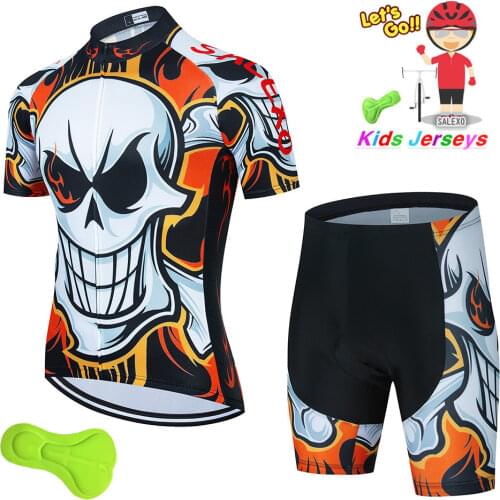 2022 Summer Kids Cartoon Pattern Cycling Jersey Short-Sleeve Sets Boy and Girl MTB Bike Bicycle Children Bike Wear Cycling Kit