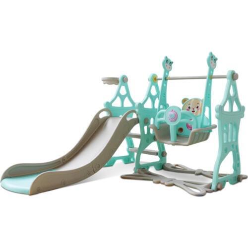 Baby Swing Chair 3 in 1 Slide Combination Shoot Basketball Kids Mini Playground Indoor Multi-Functional Eco-friendly Slide Set D