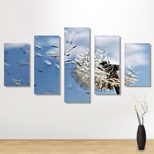 Wild flowers and grass 5D Diamond DIY Paintings Five Connected Pieces Paste all diamonds Diamond Painting Room Home Decoration