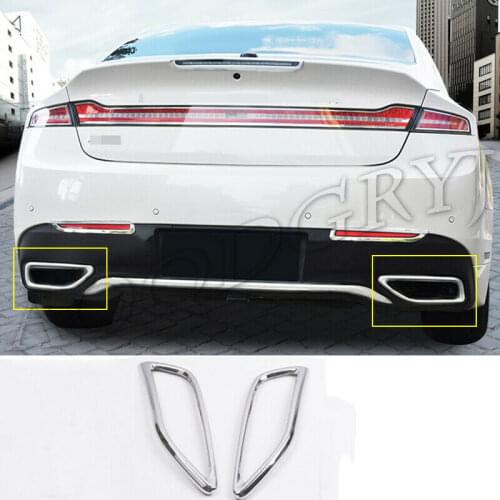 For Lincoln MKZ 2017-2020 Tail Throat Exhaust Pipes Frame Tailpipe Cover Trim 2PCS car modification