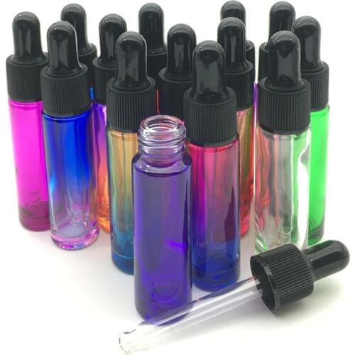 5pcs Dropper 10ml Pipette Bottle With Pure Glass Tubes Mini Essential Oil Perfume Samples Vial