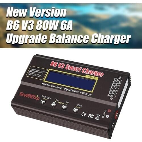 Hot B6 V3 80W 6A Lipo Battery Balance Charger Discharger Upgrade Version with Charging Cables Power Supply Adapter US Plug