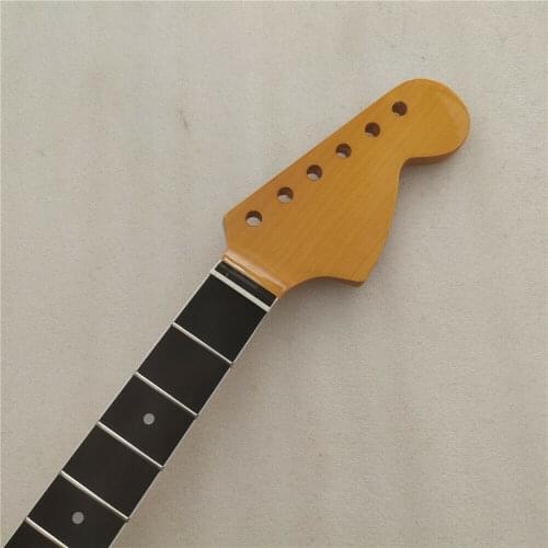 Big head 21 Frets Maple Electric Guitar Neck Replacement rosewood Fretboard Yellow