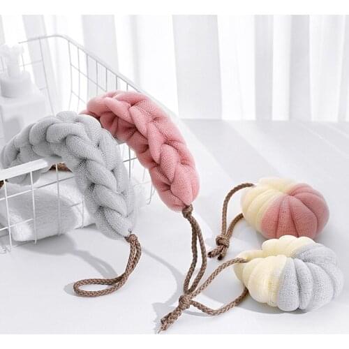 2pcs/set Bath Ball Shower Sponge for Body Massage Brushes Soft Bath Loofa Bath Towel Scrubber Body Cleaning Bathroom Accessories