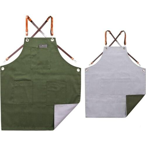 Fashion kitchen cooking apron canvas coffee shop restaurant nail art drawing men and women overalls children custom
