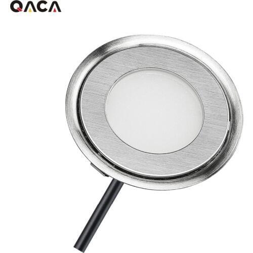 QACA Outdoor Lighting Garden Light Patio LED Underground Deck Lights for Garden Decoration Waterproof Round DC12V 0.3-0.7W IP67
