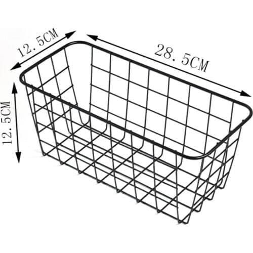 Wall-mounted Rack Bathroom Rectangular Storage Box Wrought Iron Storage Rack Kitchen Spice Storage Basket Kitchen Spice Rack