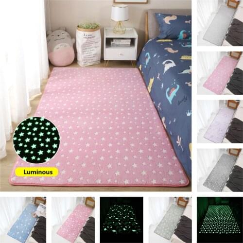 New Living Room Luminous Plush Rug Thick Carpet Children Room Fluffy Floor Carpet Glow In Dark Bedside Bed Home Decor Rug Velvet