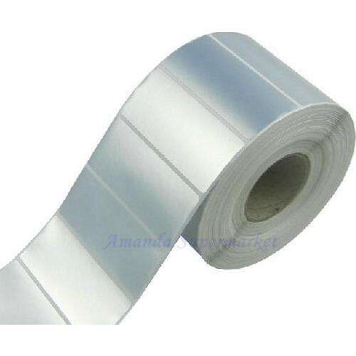 Silver PET Label Sticker 60*30mm 1000pcs/Roll Thermal Transfer Silver PET Label Waterproof Tearproof Oilproof Barcode Label