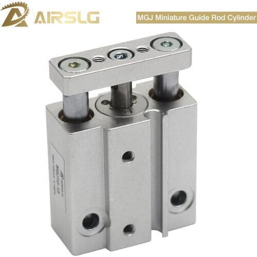 SMC type Miniature Guide Rod Cylinder Built in magnet bore 6 10mm MGJ6 MGJ10 stroke 1-20mm Double acting air pneumatic cylinder