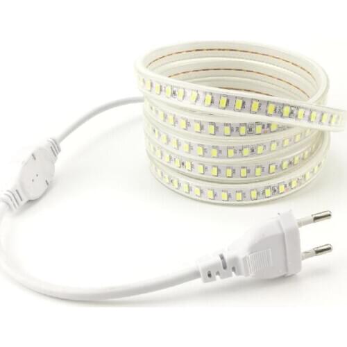 220 Volt Tira LED Strip Tube SMD5730 120L/M 14mm Width Ruban Tape European Standard Power Cord Warm white Cold white Light Color