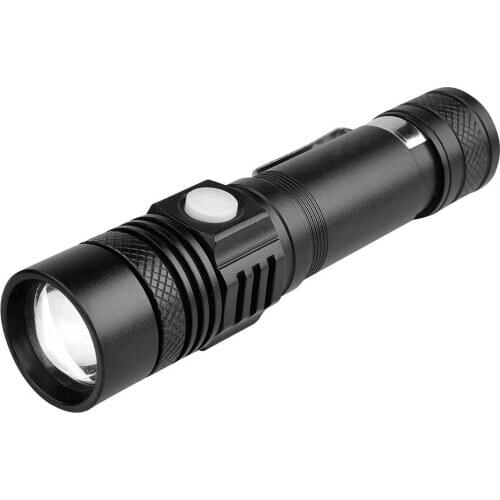 USB Highlight Handy Powerful Aluminum Alloy Flashlight Power Tips Long-range Zoom Mini Small Flashlight