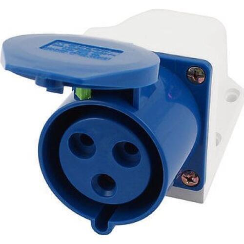 Waterproof IP44 2P+E IEC309-2 Industrial Socket Blue White AC 220-250V 32A