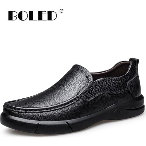 High Quality Genuine Leather Shoes Men Plus Size Casual Shoes Flats Loafers Moccasins Soft Comfort Slip On Driving Men Shoes
