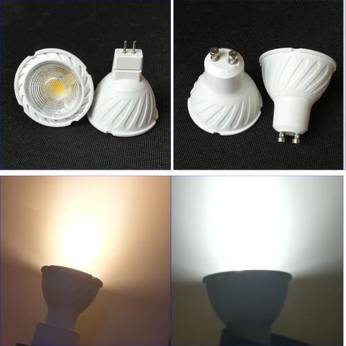 High class Led spotlight bulb GU10 85-265V 5W COB led lamp replace 35w50W halogen bulb GU5.3 MR16 12V 5W Spot light warm white