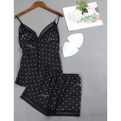 Ladies Sexy Silk Satin Sleepwear Sleeveless Pyjama V-neck Pijama Pajama Set Plus Size Sleep Wear Nightwear For Women