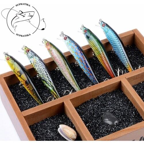 1Pcs 3D Painting Sea Fishing Minnow Lures Crankbait Artificial Isca Pesca Jerkbait With Hook For Lake River