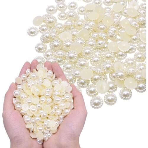 100Pcs Sun Flowers Shape Imitation Pearls Plastic Beads DIY Handmade For Bracelet Jewelry Accessories Making
