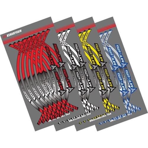 12 X Motorcycle Thick Edge Outer Rim Sticker Stripe Wheel Decals FOR YAMAHA MT25 MT-25