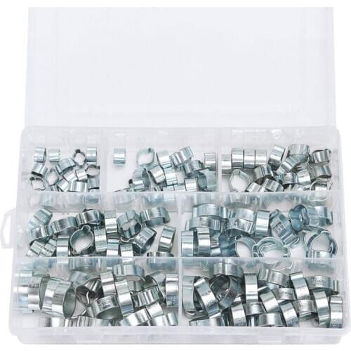 140Pcs Double Ear O Clips Clamps Steel Zinc Plated Assortment For Hydraulic Hose Fuel
