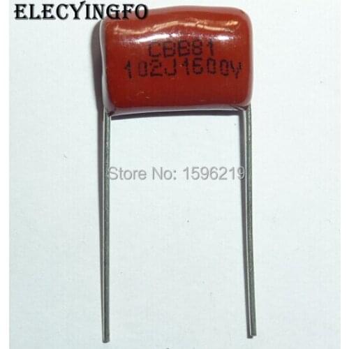 20pcs CBB capacitor 102 1600V 102J 1.6KV 1000pF 1nF P15 CBB81 Metallized Polypropylene Film Capacitor