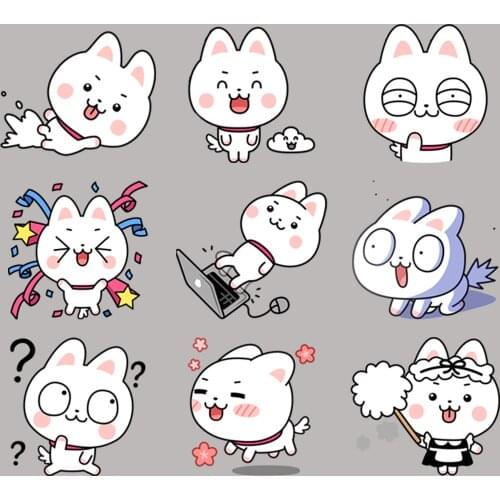 24 cute kitten scrapbook stickers for children, DIY laptop suitcase skateboard motorcycle bicycle toy