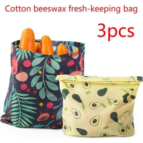 3pcs Cotton beeswax fresh-keeping bag FDA beeswax fresh-keeping cloth reusable beeswax fresh-keeping cloth beeswax wrap reusable