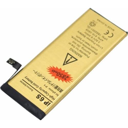 30pcs /lot 3.82V 2850mAh 0 cycle High Quality Gold Replacement Battery For iPhone 6S i6S Internal Replacement Battery