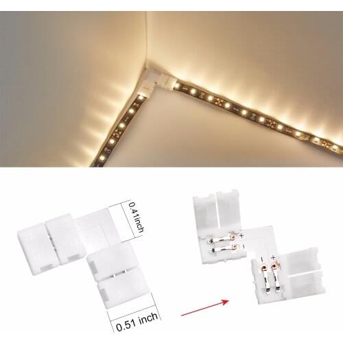 5pcs L X T Shape Splitter Right Solderless Snap Down Conductor LED Strip Connector for 5050 3528 RGB rgbw rgbww single color