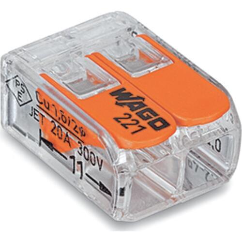 50pcs/lot 221-412 Original connector, led splice, COMPACT Splicing Connectors; 2-conductor connector 100% Original