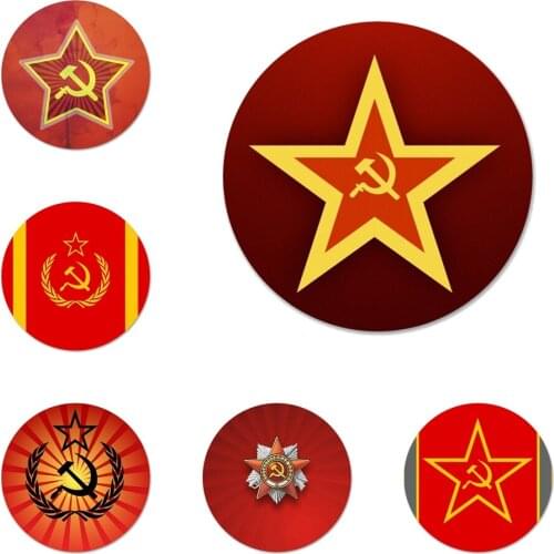 58mm Soviet Union USSR Flag Badge Brooch Pin Accessories For Clothes Backpack Decoration gift