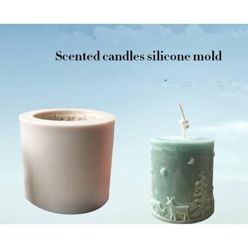 Aromatherapy candle solid Christmas embossed candle silicone mold