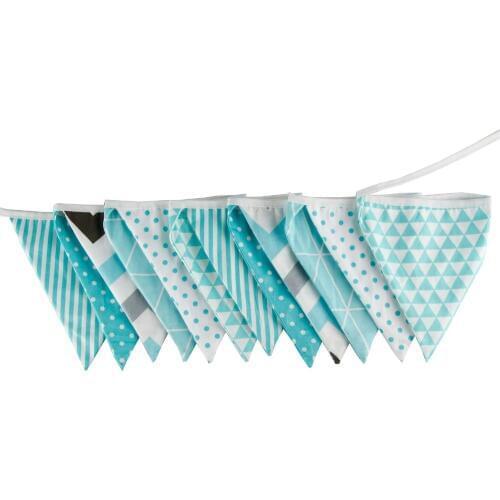 Cotton Fabric Cloth Banners Wedding Bunting Decor Baby Shower Birthday Cotton Fabric Garland Nordic Kids Room Tent Decoration