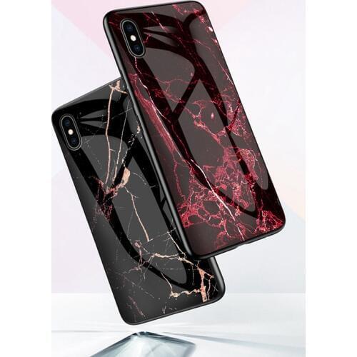 Marble Tempered Glass Case for iPhone XS Max XR Hard Back Shell Phone Case for iPhone 8 Plus 7 6 6S Plus 7 Plus Cover cases