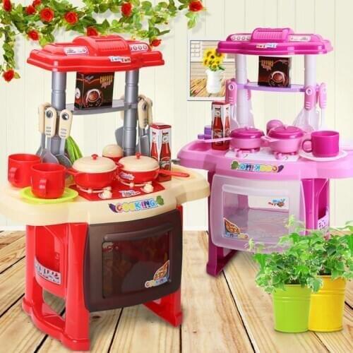 Kids Kitchen Set Children Kitchen Toys LargeSimulation Model Colourful Play Educational Toy for Girl Baby