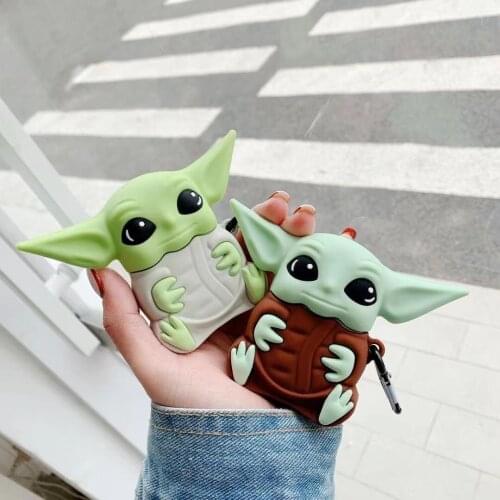 Disney Cartoon Anime Figures Baby Yoda Suitable for AirPods 1/2 Earphone Sleeve Silicone Bluetooth Headset Protective Case Gifts