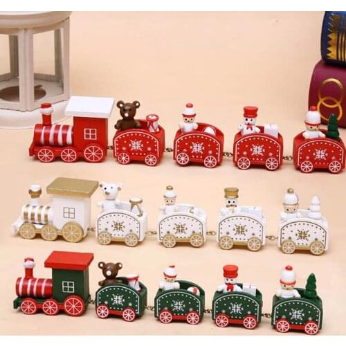 Home Little Train Popular Wooden Train Christmas Decoration Valentines Day Gift New Year Supplies