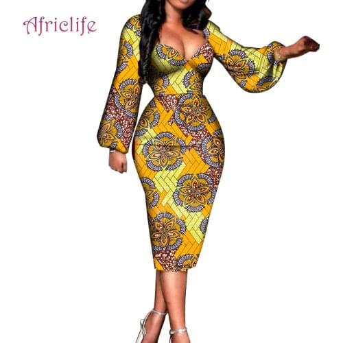 Party Elegant Women Clothes Slim V Neck Long Puff Sleeve Knee-Length High Waist Sexy Short Mini Dress Plus Size For Lady WY627