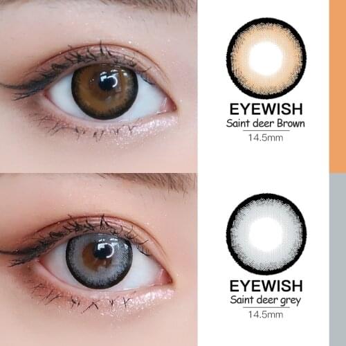 OVOLOOK-2pcs/pair Colored Contact Lenses for eyes Colored Eye Lenses Color Contact lens Beautiful Pupil Degree Option Yearly Use