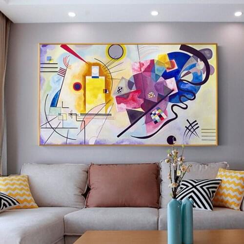 Canvas Print Kandinsky Famous Oil Painting Yellow-Red-Blue Abstract Wall Pictures For Living Room Home Decor Posters And Prints