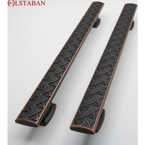 LSTABAN Modern Nordic Black Pattern Door Handle Villa Handle For Hotel Hospital Bedroom Barn Pull Furniture Hardware Accessories