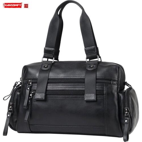 Handbag Mens 15.6 Inch Laptop Bag Business Men Briefcase Shoulder Bag Korean Messenger Bag Travel Bags Large Capacity Cowhide