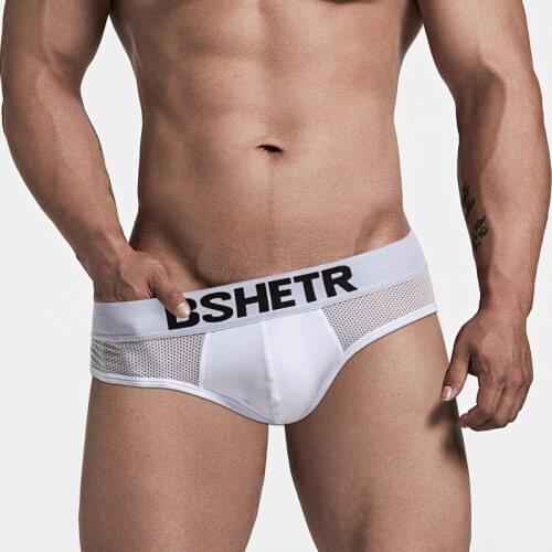 BSHETR Breathable Men Underwear Briefs Boxer Cotton Underpants U Convex Pouch Male Underwear Sexy Mens Briefs Nylon Under Wear