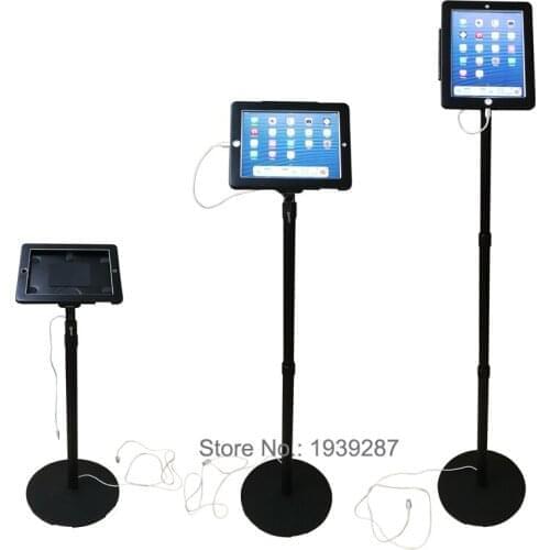 For 10.2 ipad floor security stand display lock enclosure height adjusted safety support for mini/ 9.7/ 10.5/11/10.9/ 12.9 pro